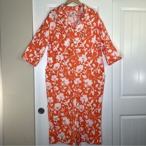 Lucy & Yak Fran Oversized Jumpsuit Coral Pink Orange Floral Size 8 Resortwear
